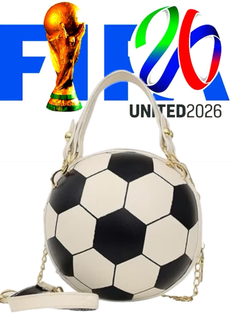 WORLD CUP - Soccer Ball Purse - Black and White